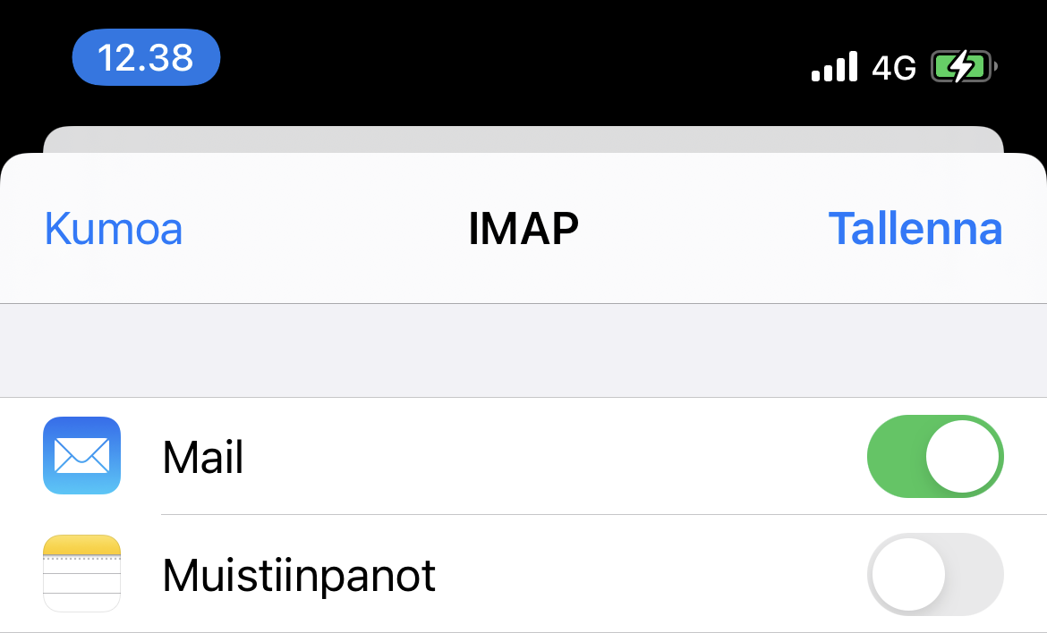 iPhone/iPad: Kun tiedot on vahvistettu, voit lisätä tilin painamalla Tallenna.