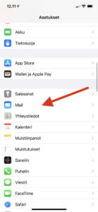 Lähtevän sähköpostin palvelin vaatii todennuksen (käyttäjänimi on sähköpostiosoite, salasana on yleinen tai iOS laitekohtainen (iPhone tai iPad).