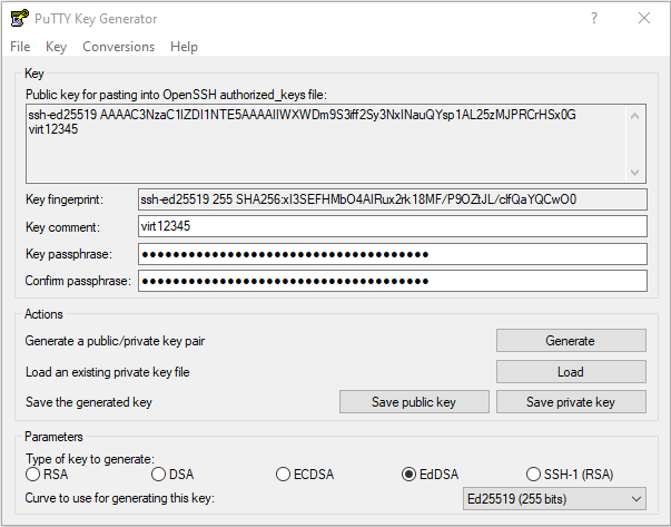 PuTTY Key generator