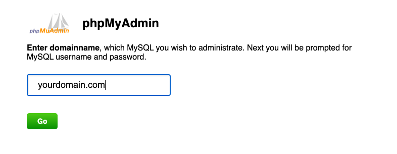 Changing your WordPress URL to a temporary address: Logging into database
